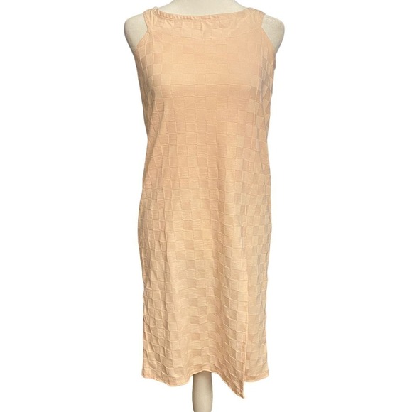 Urban Outfitters Shift Mini Dress Sleeveless Side Slit Coral Pink Size Small - Picture 2 of 8